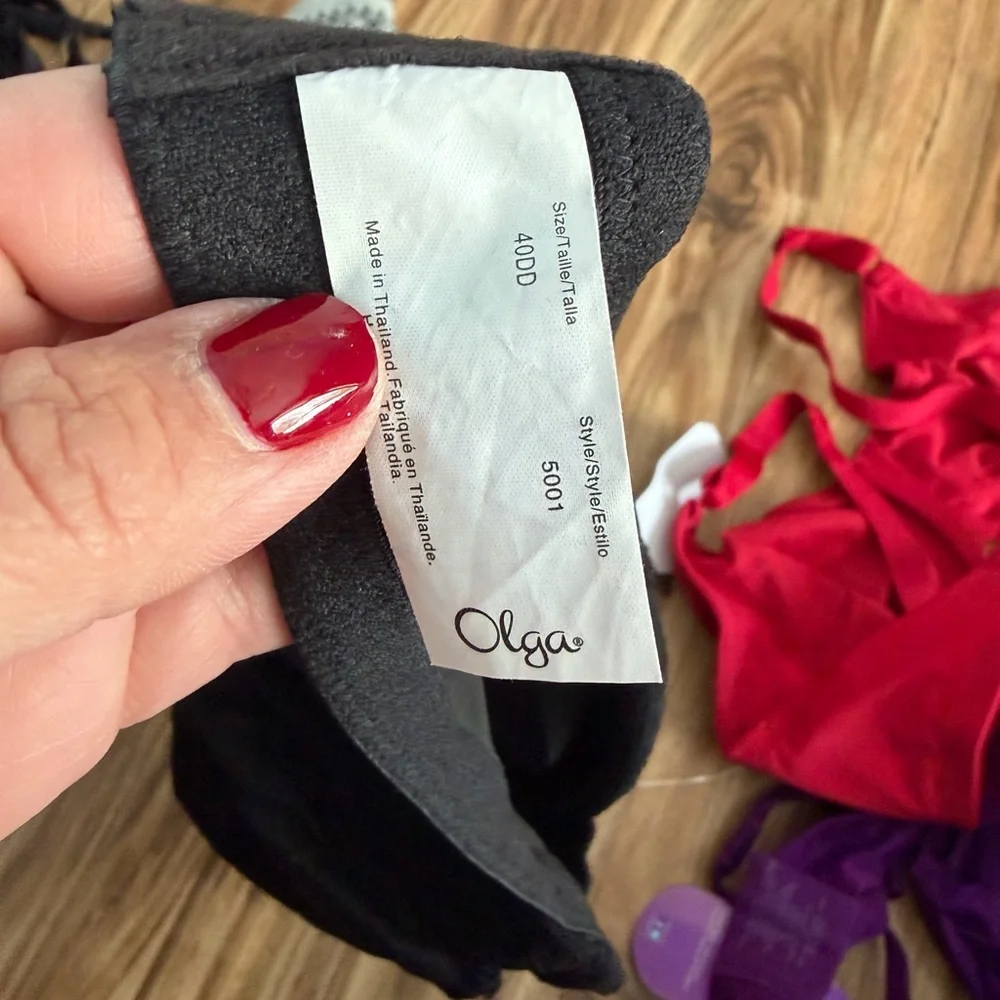 Olga Minimizer Underwire Bra 4DD Lot x3 Black, Red, Purple - Picture 7 of 7